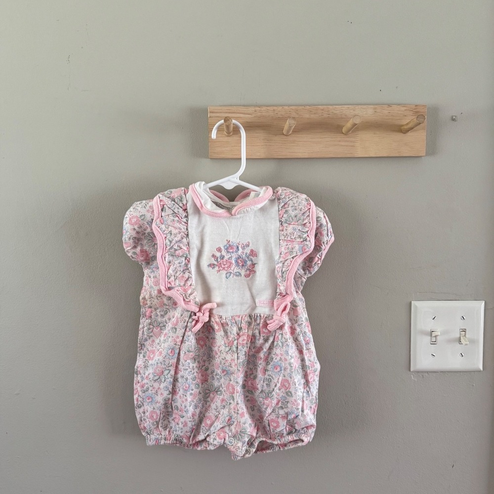 Vintage 12m Carters floral bubble